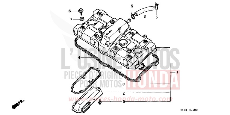CYLINDER HEAD COVER for CB1000F "Big One" BLACK (NH1E) from 1993